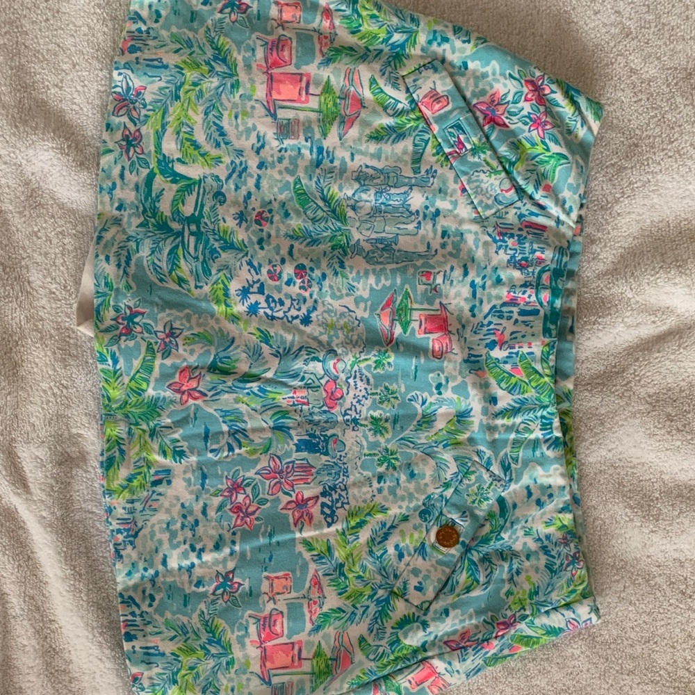 Lilly Pulitzer Pink and Blue Tropical Shorts